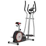 Soozier 2-in-1 Elliptical and Bike Cross Trainer with LCD Screen and Magnetic Resistance for Home Gym Use, 264 lbs Weight Capacity