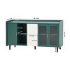 VANIRROR Modern 55" Kitchen Pantry Storage Cabinet, Coffee Bar with 2 Drawers, 2 Open Shelf & Glass Door – Wood Buffet for Kitchen or Living Room - 3 of 3