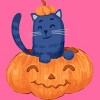 Women's Design By Humans Halloween Cat In A Pumpkin By wubbadub Racerback Tank Top - 2 of 3