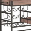 3-Tier Wine Rack Rolling Serving Cart with Lockable Wheels, Glass Rack, 3 Removable Trays - 2 of 4