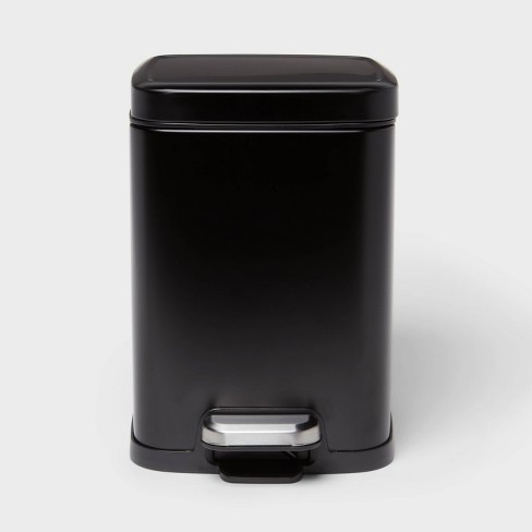 4l Step Trash Can Stainless Steel Black - Brightroom™: Bathroom 