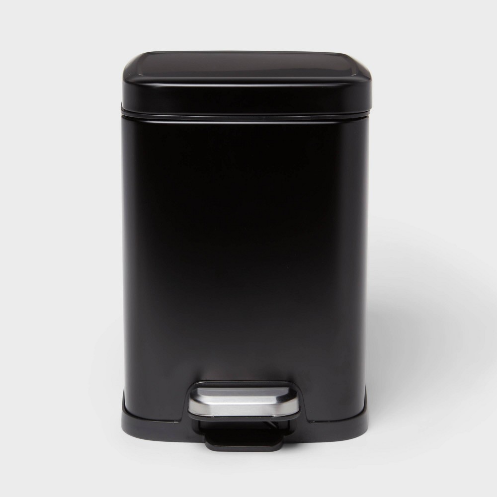 4L Step Trash Can Stainless Steel Black - Brightroomâ„¢