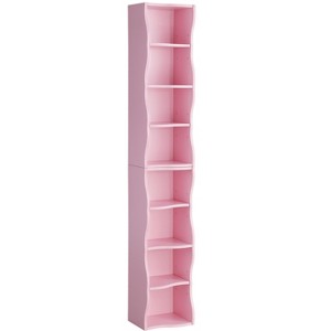 Gulches 9 in W x 12 in D x 71 in H Pink MDF Wall Mount Kitchen and Dining Cabinets with 8 Adjustable Shelves Wavy Border Split Design in Pink Finish - 1 of 4