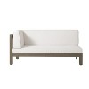 GDFStudio Keith Outdoor Acacia Wood Left Arm Loveseat and Coffee Table Set with Cushion - 4 of 4