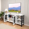 80 Inch Industrial Farmhouse TV Stand with Mesh Door and Open Shelves, Modern Wood and Metal Entertainment Center for Living Room or Bedroom - 3 of 4