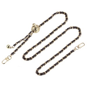 Unique Bargains PU Leather Handbag DIY Accessories Iron Flat Purse Chain Strap - 1 of 3