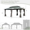 DOMETOUR 12' x 18' Hardtop Aluminum Gazebo with Galvanized Steel Roof, Curtain & Netting, Permanent Pavilion for Patio, Backyard, Deck, Lawn - 3 of 4