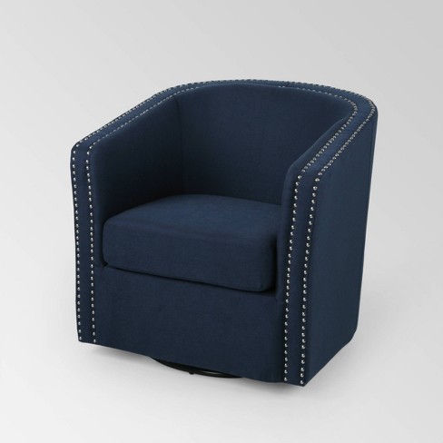 Maya Contemporary Swivel Chair Blue Christopher Knight Home Target