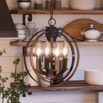 Urban Ambiance Luxury Luxe Industrial Pendant,  11-3/4"H x 10-1/8"W,  Olde Bronze Finish, UHP2321