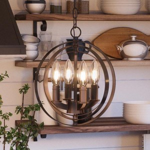 Urban Ambiance Luxury Luxe Industrial Pendant,  11-3/4"H x 10-1/8"W,  Olde Bronze Finish, UHP2321 - 1 of 4