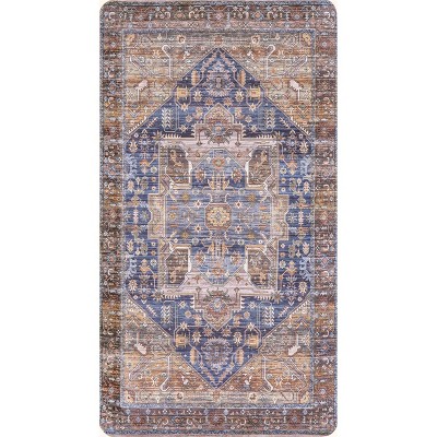 Nuloom Persian Oriental/Persian 2x3 Comfort Indoor Mat for Living Room Bedroom Dining Room Kitchen, Blue