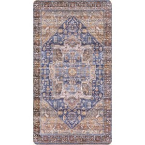 Nuloom Persian Oriental/Persian 2x3 Comfort Indoor Mat for Living Room Bedroom Dining Room Kitchen, Blue - 1 of 4