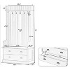 38.5"w Hallway Coat Rack with 5 Metal Hooks and 2 Large Drawers, Decorative Storage Cabinet - Maison Boucle - 3 of 4