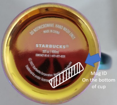 Starbucks ID on bottom of mug
