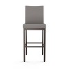 Amisco Perry Upholstered Barstool Taupe/Dark Brown: 30" Fixed Height, Faux Leather, Steel Frame - 3 of 4