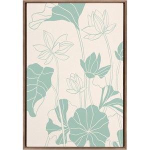 23" x 33" Sylvie Lotus Garden by Kasey Free Framed Wall Canvas Gold - Kate & Laurel All Things Decor - 1 of 4