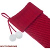 Aoibox 21 Inch Red Cable Knit Christmas Stocking Double Layer with Pompom Accent for Mantel Holiday Decor 1 Piece - 3 of 4