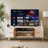 60" Modern TV Stand with Geometric Panels,Tempered Glass Doors & 4 Storage Drawers,Golden Metal Feet Media Console-Baofuwish - 3 of 4