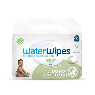 Image of WaterWipes Plastic-Free Textured Unscented 99.9% Water Based Baby Wipes - 240ct