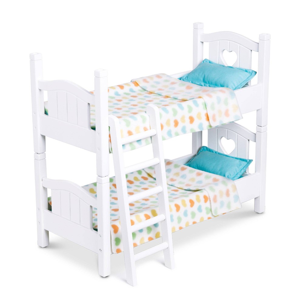Photos - Educational Toy Melissa&Doug Melissa & Doug Mine to Love Wooden Play Bunk Bed for Dolls, Stuffed Animals - White 