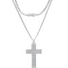 Steeltime 24" Sterling Silver Mens Cross Rhodium - 2 of 3