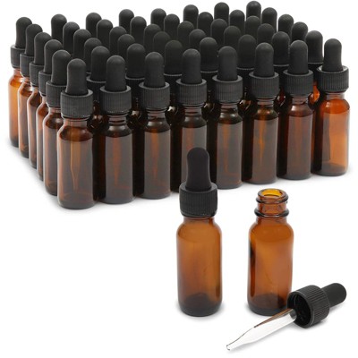 Juvale 30-pack 2oz Amber Glass Bottles With Dropper Dispenser And 6 Funnels  For Essential Oils, Perfume, Liquids (60ml) : Target