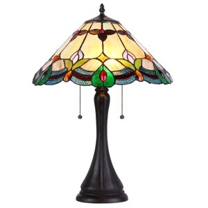 Chloe Lighting Jorgie Tiffany-style 2 Light Table Lamp 16" Shade - 1 of 2