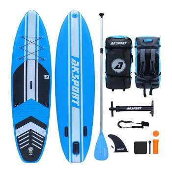 AKSPORT 10'6" Inflatable SUP All Around Stand Up Paddle Board Kit