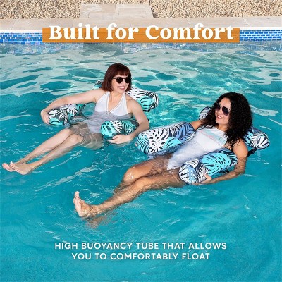 Joyfy 2 Packs Inflatable Floating Lounge Chairs, Water Hammock Pool ...