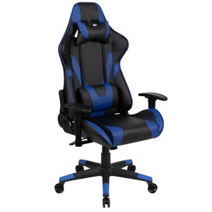Emma and Oliver Racing Gaming Ergonomic Chair with Fully Reclining Back in Red LeatherSoft - 1 of 4