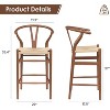 PexFix Fully Assembled Wishbone Barstool Weave Counter Height Bar Stool for Kitchen Island Walnut - 3 of 4