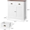 Coffee Bar Cabinet, Modern Farmhouse Buffet Cabinet with 2 Drawers and Adjustable Shelf, Double Door Kitchen Cabinet - 2 of 4