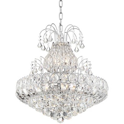 Vienna Full Spectrum Chrome Tiered Chandelier 21 1/2" Wide Crystal 8-Light Fixture for Dining Room House Foyer Kitchen Entryway