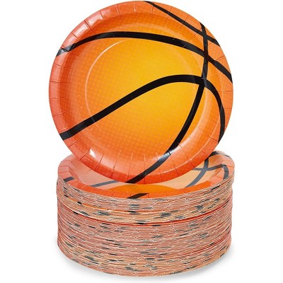 Blue Panda 80-Pack Basketball Party Supplies, Sports Theme Disposable Paper Dessert Plates for Kids Birthday 7 in