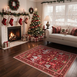 Abynow Geometric Modern Loomed Machine Washable Area Rug - 1 of 1