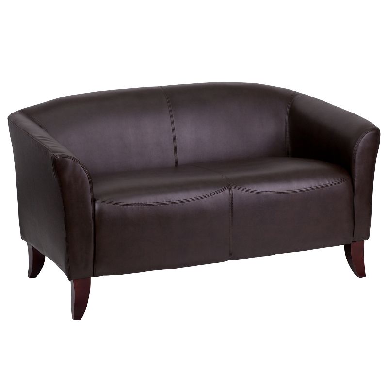Flash Furniture HERCULES Imperial Series LeatherSoft Loveseat with Cherry Wood Feet, 1 of 9