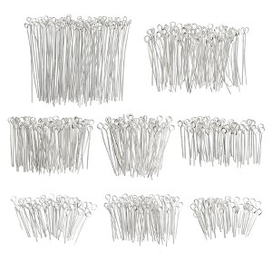 Genie Crafts 1200 Piece 20 Gauge Finding Eye Pins Bulk for Jewelry Making, Sewing, and DIY Crafts (8 Different Lengths) - 1 of 4