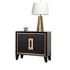 Airsurfer Standard Black with Gold Accents Nightstand Contemporary Black Nightstand with Gold Accents Bedroom Furniture for Bedroom Storage - 3 of 4