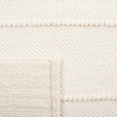 Ivory Handwoven Wool Flatweave Area Rug, 3' x 5'