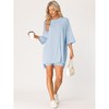 cheibear Women's Knit Loose Fit T-Shirt with Biker Shorts Lounge Sleepwear Pajama Sets - 3 of 4