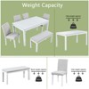 GDFStudio Daniel Modern 6 Piece Acacia Wood Rectangular Dining Table Set with 5 Upholstered Dining  Chairs - 4 of 4