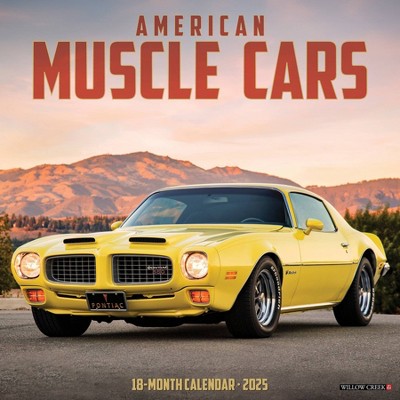 Willow Creek Press American Muscle Cars 2025 Wall Calendar: Monthly 12x12" Paper, All Ages, Blue, Sewn Binding