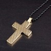 West Coast Jewelry Men's Textured Cross Two-Tone Steel Necklace - 24" - 3 of 4
