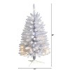 3ft. Slim White Artificial Christmas Tree with 50 Warm White LED Lights & 161 Branches – Compact Modern X-Mas Accent - 2 of 4