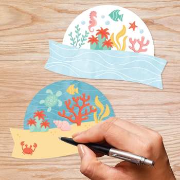 Big Dot of Happiness Ocean Creatures - DIY Blank Paper Desk or Locker Labels - Classroom Name Tags - Set of 32