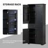 TiramisuBest Bathroom Storage Cabinet with Doors and Drawer, Multiple Storage Space, Adjustable Shelf, Black - 4 of 4