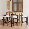 vidaXL Patio Bar Set Bar Table and Stools Patio Furniture Set with Cushions - Black 6 Piece - 2 of 4