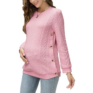 Womens Maternity Tops Pregnancy Tunic Blouses Shirts Pregnant Clothes - 1 of 2