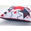 17"x17" Fireworks Square Throw Pillow Red/Blue - Pillow Perfect: Patriotic Decor, Indoor Use, Embroidered Stars - 3 of 4