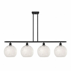 White Mouchette - 4 Light Stem Hung Island In Modern Style-12.25 Inches Tall and 48.25 Inches Wide - 1 of 1